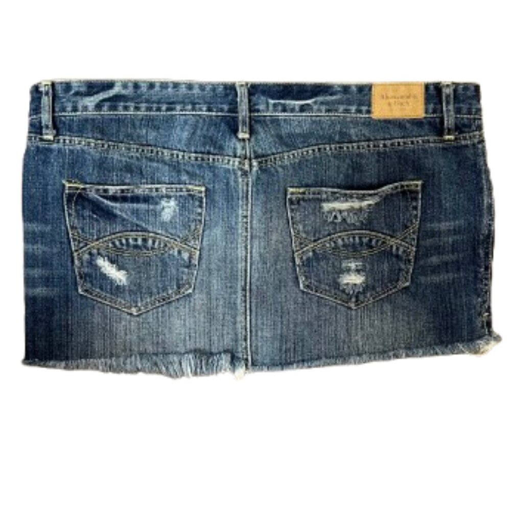 Abercrombie & Fitch Distressed Denim Mini Skirt – Size 10 - Picture 7 of 7